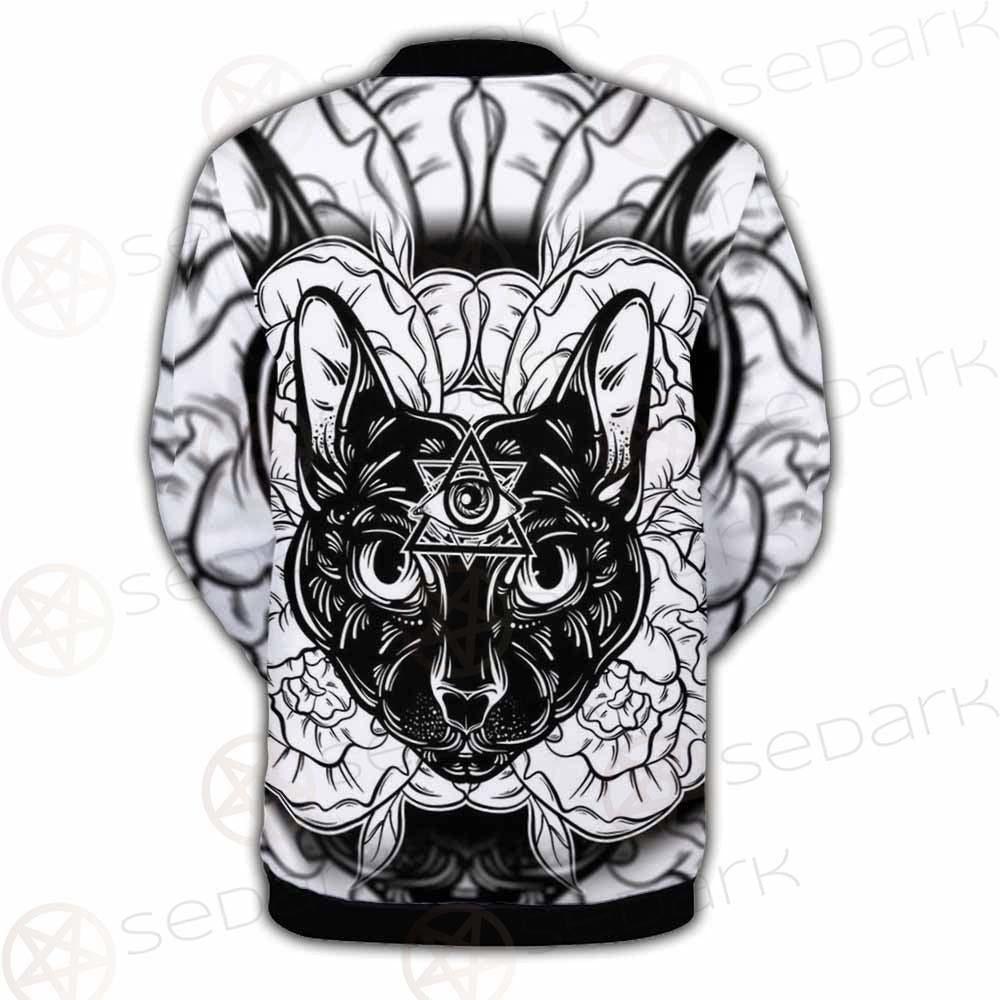 Ustration Of Cat With Flowers SDN-1057 Button Jacket