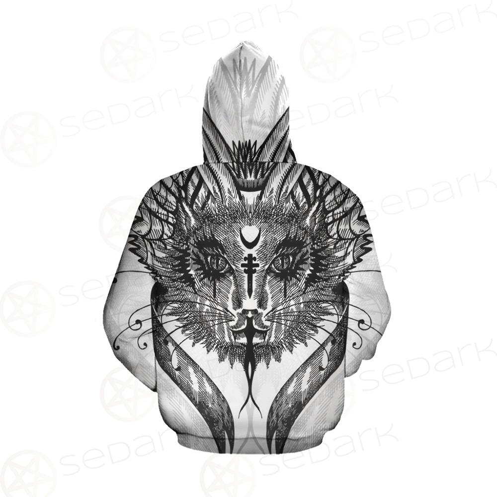 Gothic Cat SDN-1058 Hoodie Allover