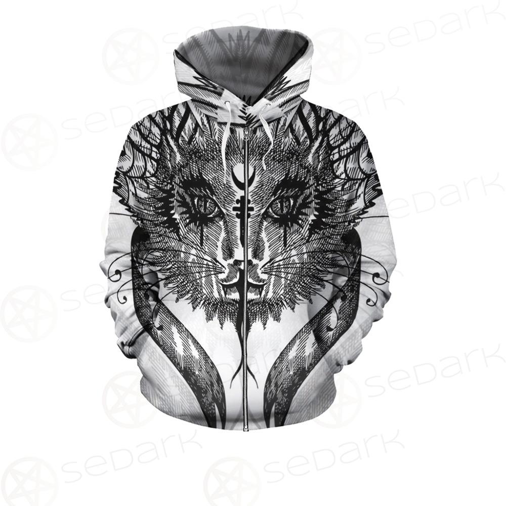 Gothic Cat SDN-1058 Zip-up Hoodies