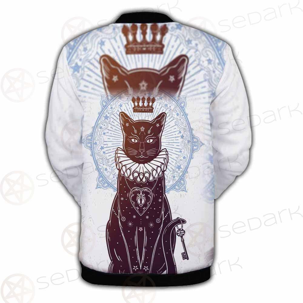 Black Cat Silhouette Portrait SDN-1059 Button Jacket
