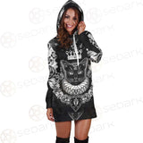 Black Cat Silhouette Portrait SDN-1060 Hoodie Dress