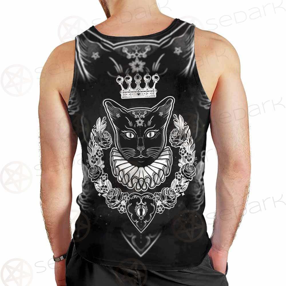 Black Cat Silhouette Portrait SDN-1060 Men Tank-tops