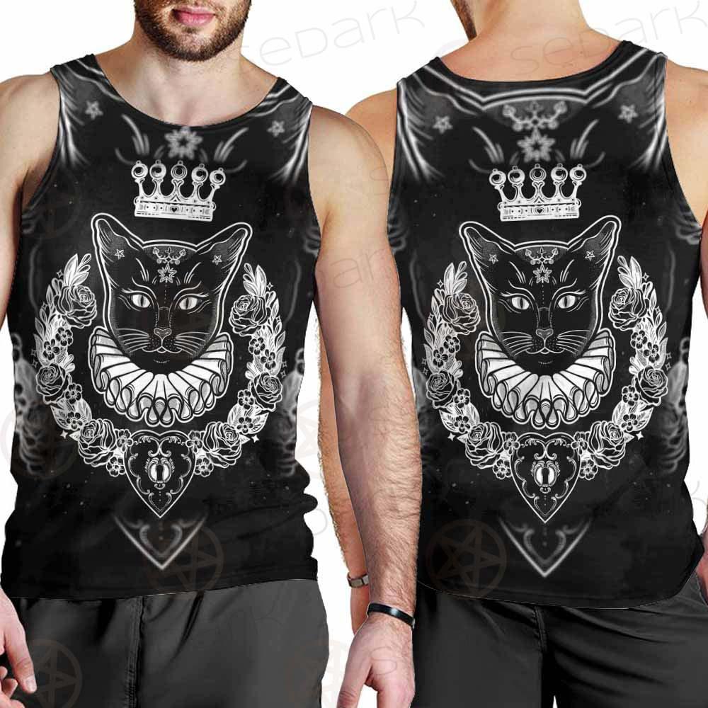Black Cat Silhouette Portrait SDN-1060 Men Tank-tops