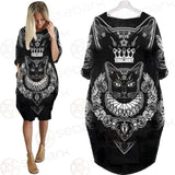 Black Cat Silhouette Portrait SDN-1060 Batwing Pocket Dress