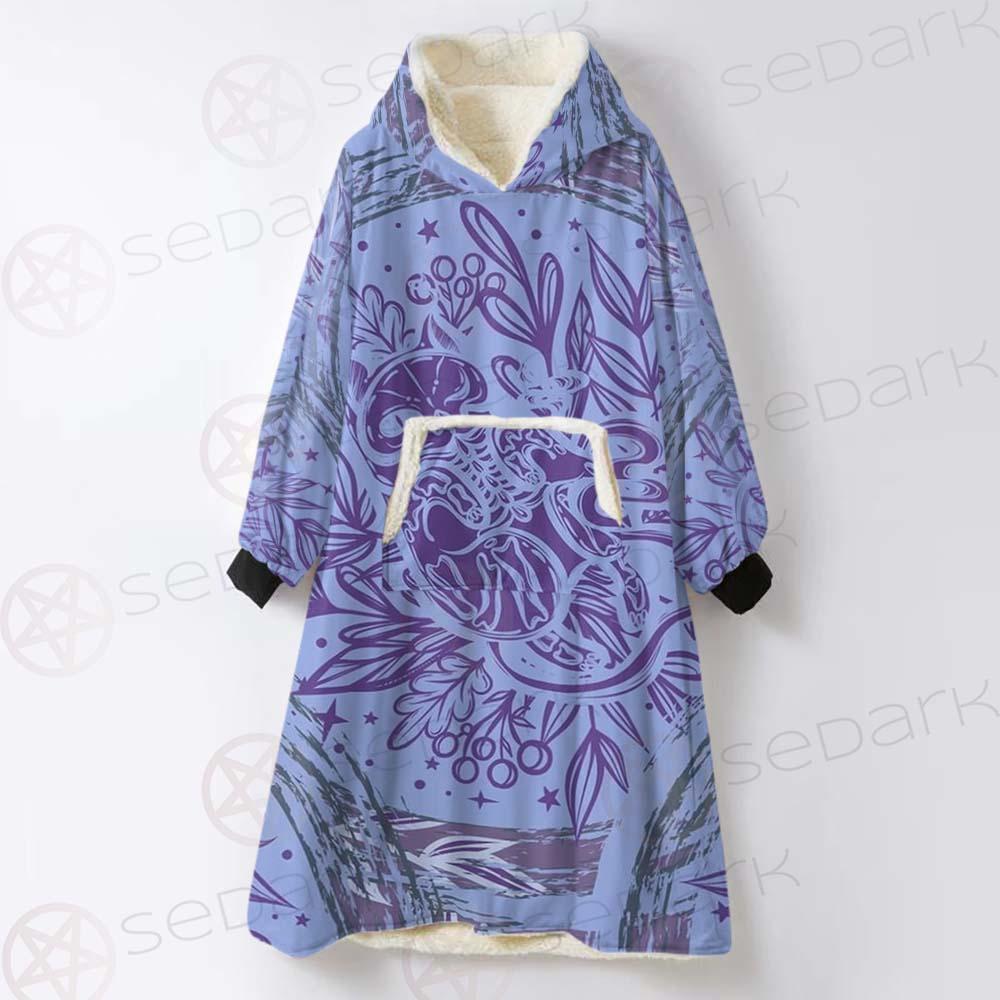 Mystical Cat Skeleton Lies SDN-1061 Oversized Sherpa Blanket Hoodie