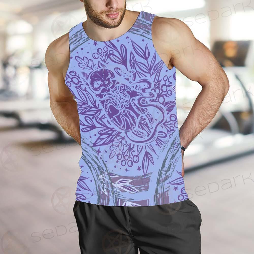 Mystical Cat Skeleton Lies SDN-1061 Men Tank-tops