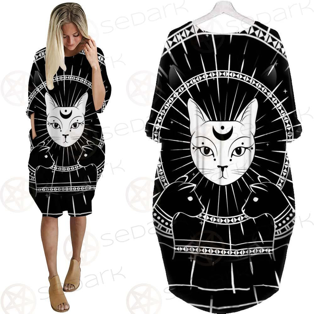 Moon On Night Sky SDN-1062 Batwing Pocket Dress
