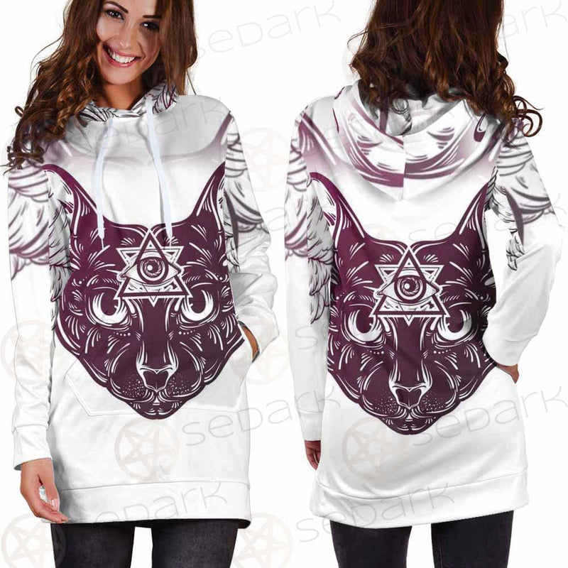 Mystical Elegant Cat SDN-1063 Hoodie Dress