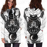 Hand Drawn Illustration Of Cat SDN-1064 Hoodie Dress