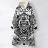 Cat Mystic And Mandala Tattoo SDN-1065 Oversized Sherpa Blanket Hoodie