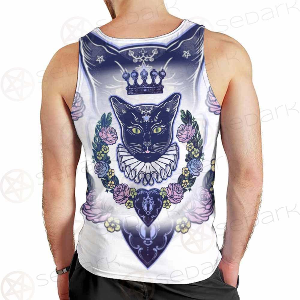 Black Cat Silhouette Portrait SDN-1066 Men Tank-tops