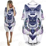 Black Cat Silhouette Portrait SDN-1066 Batwing Pocket Dress
