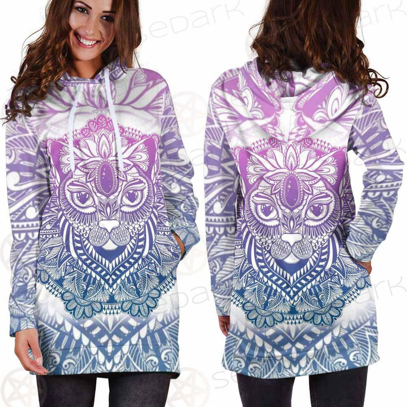 Cat Mystic And Mandala Tattoo SDN-1067 Hoodie Dress