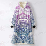 Cat Mystic And Mandala Tattoo SDN-1067 Oversized Sherpa Blanket Hoodie
