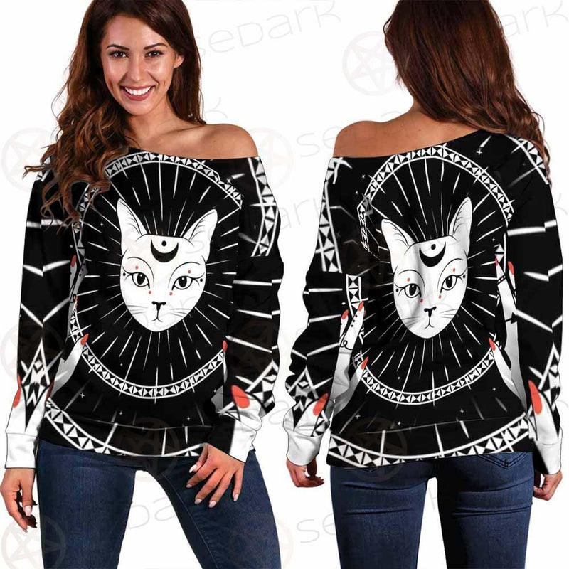 Hands With Rings SDN-1068 Off Shoulder Sweaters