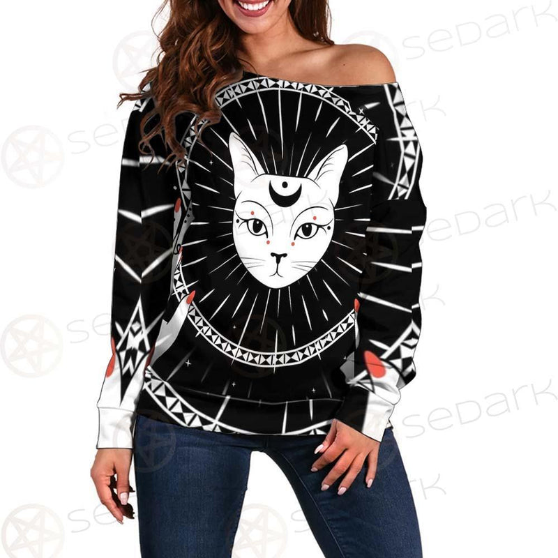 Hands With Rings SDN-1068 Off Shoulder Sweaters