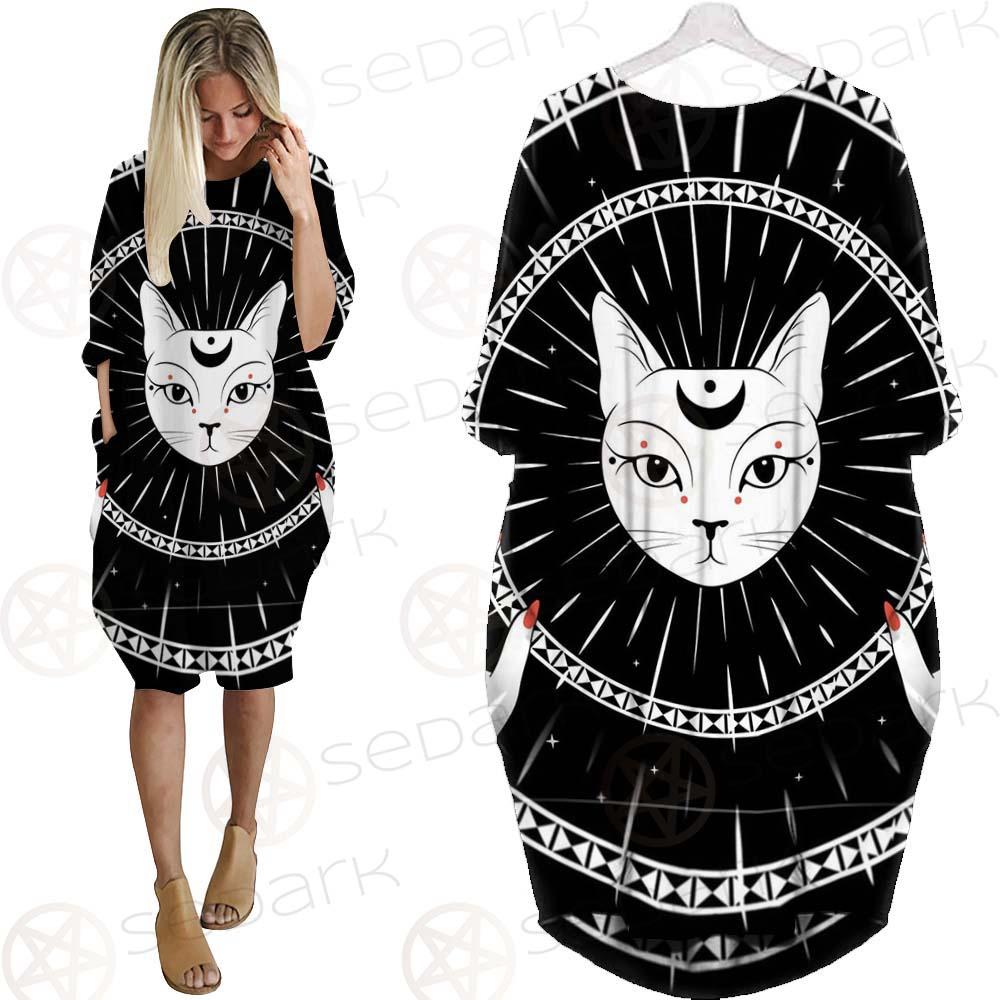 Hands With Rings SDN-1068 Batwing Pocket Dress