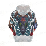 Infernal Torture Theme Tattoos Hoodie Raglan Zip