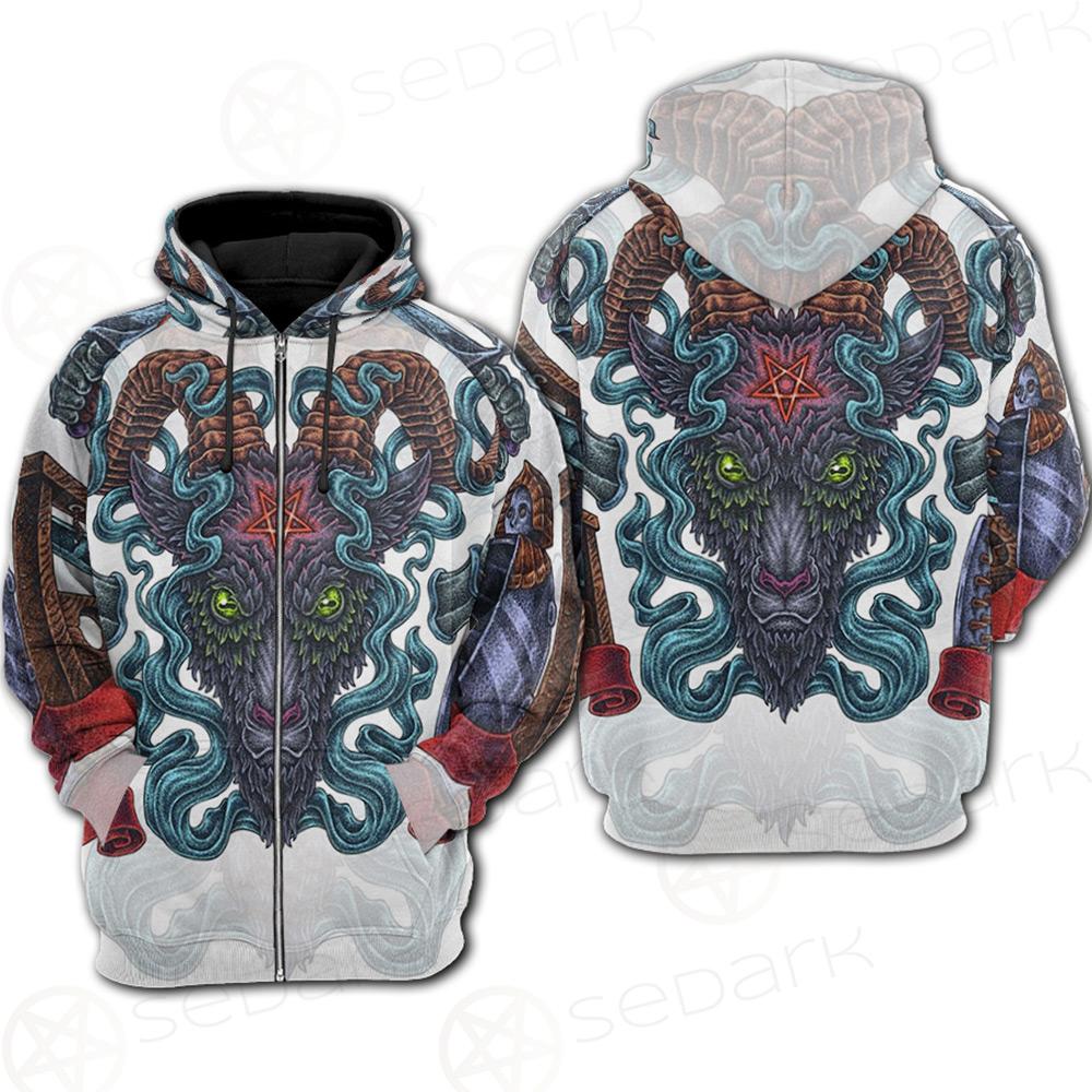 Infernal Torture Theme Tattoos Hoodie Raglan Zip