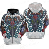 Infernal Torture Theme Tattoos Hoodie Raglan Zip