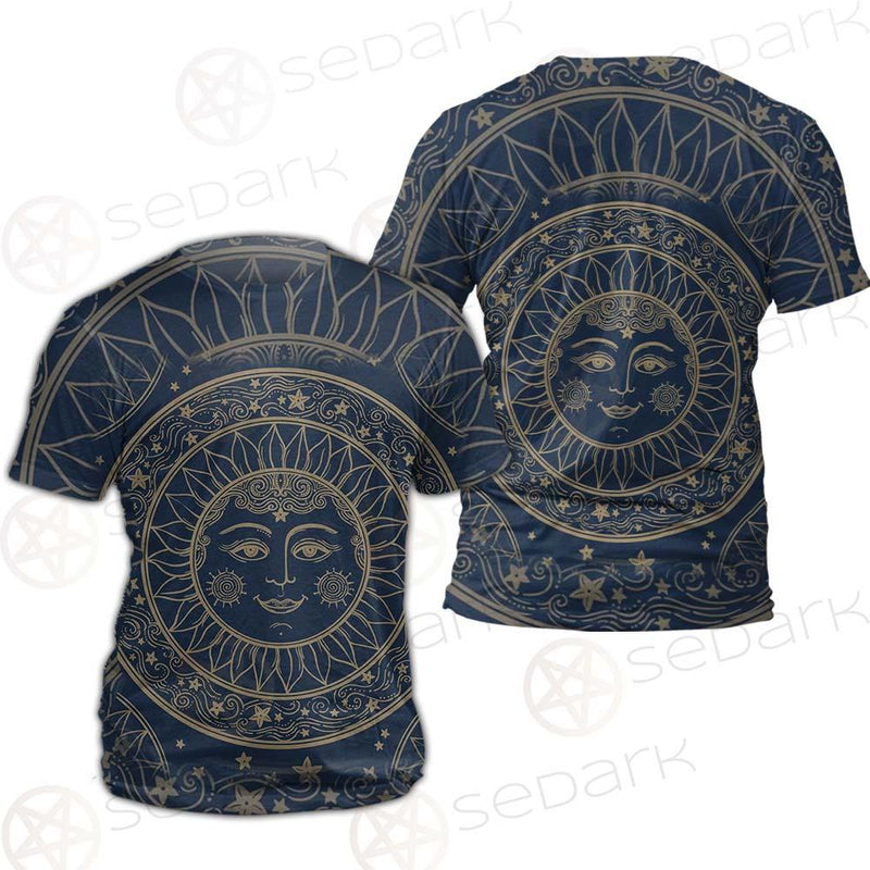 Sun Face With Stars Medallion Ornament SDN-1071 Unisex T-shirt