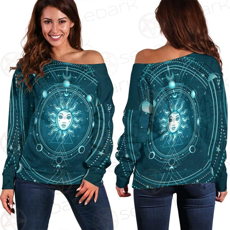 Phases Of The Moon SDN-1072 Off Shoulder Sweaters