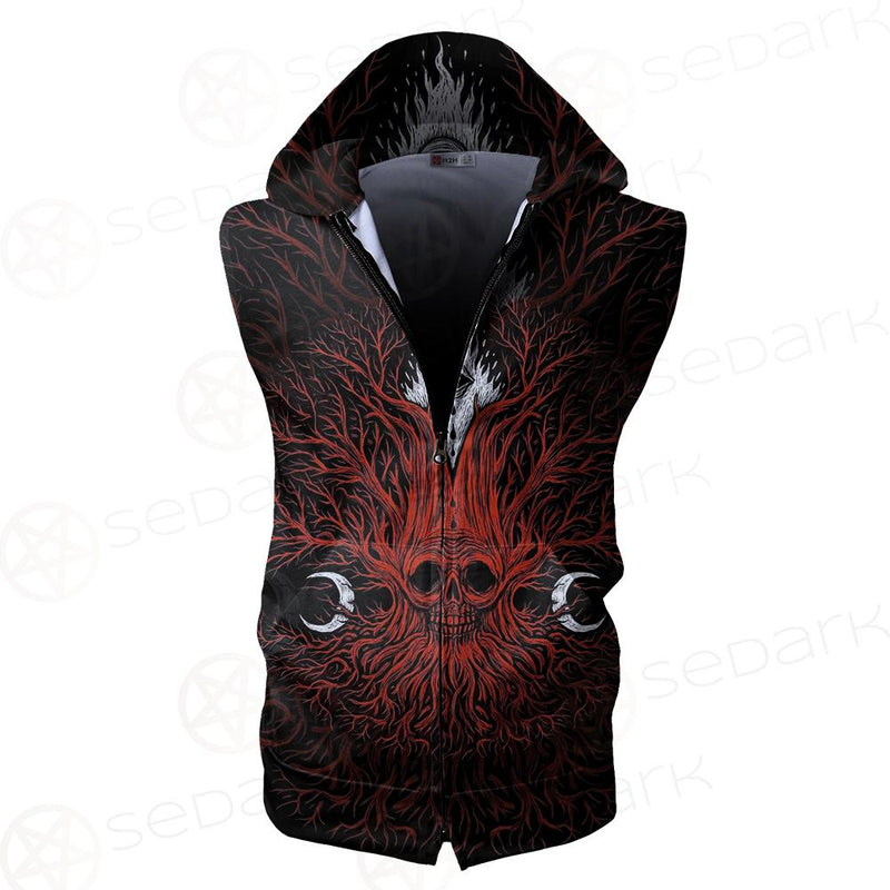 A Moon And A Burning Eye SDN-0173 Zip Sleeveless Hoodie