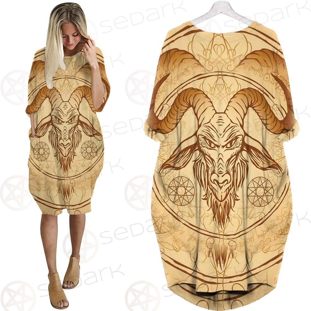 Pentagram Inscribed In A Circle SDN-1076 Batwing Pocket Dress