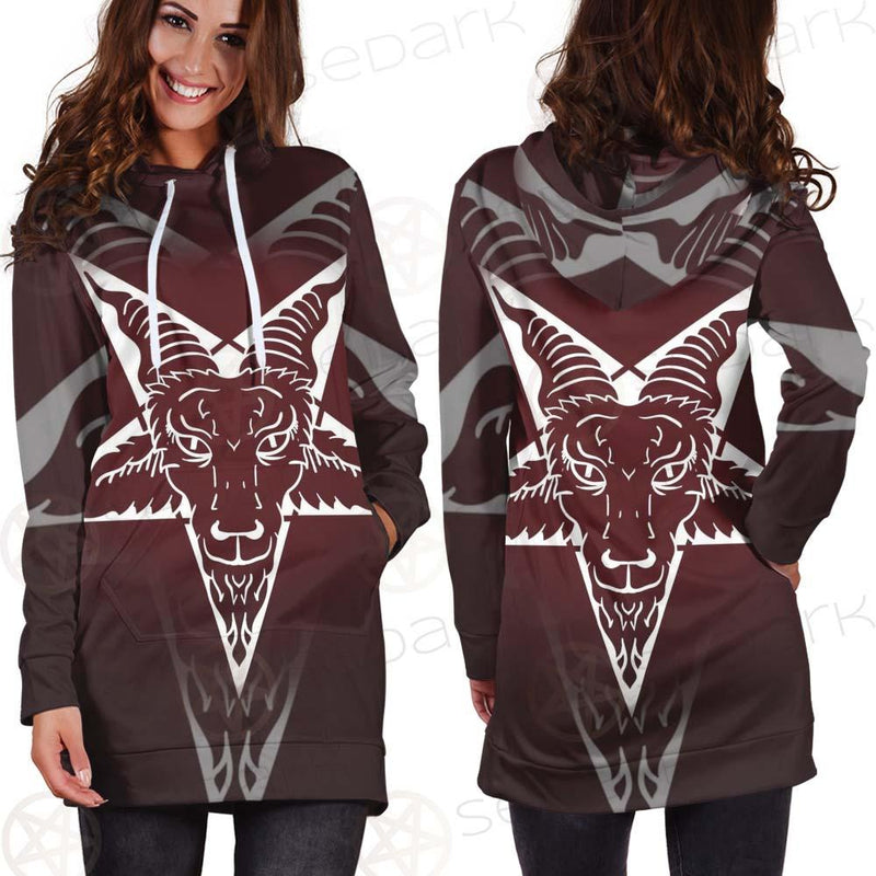 Goat Head On Pentagram SDN-1078 Hoodie Dress