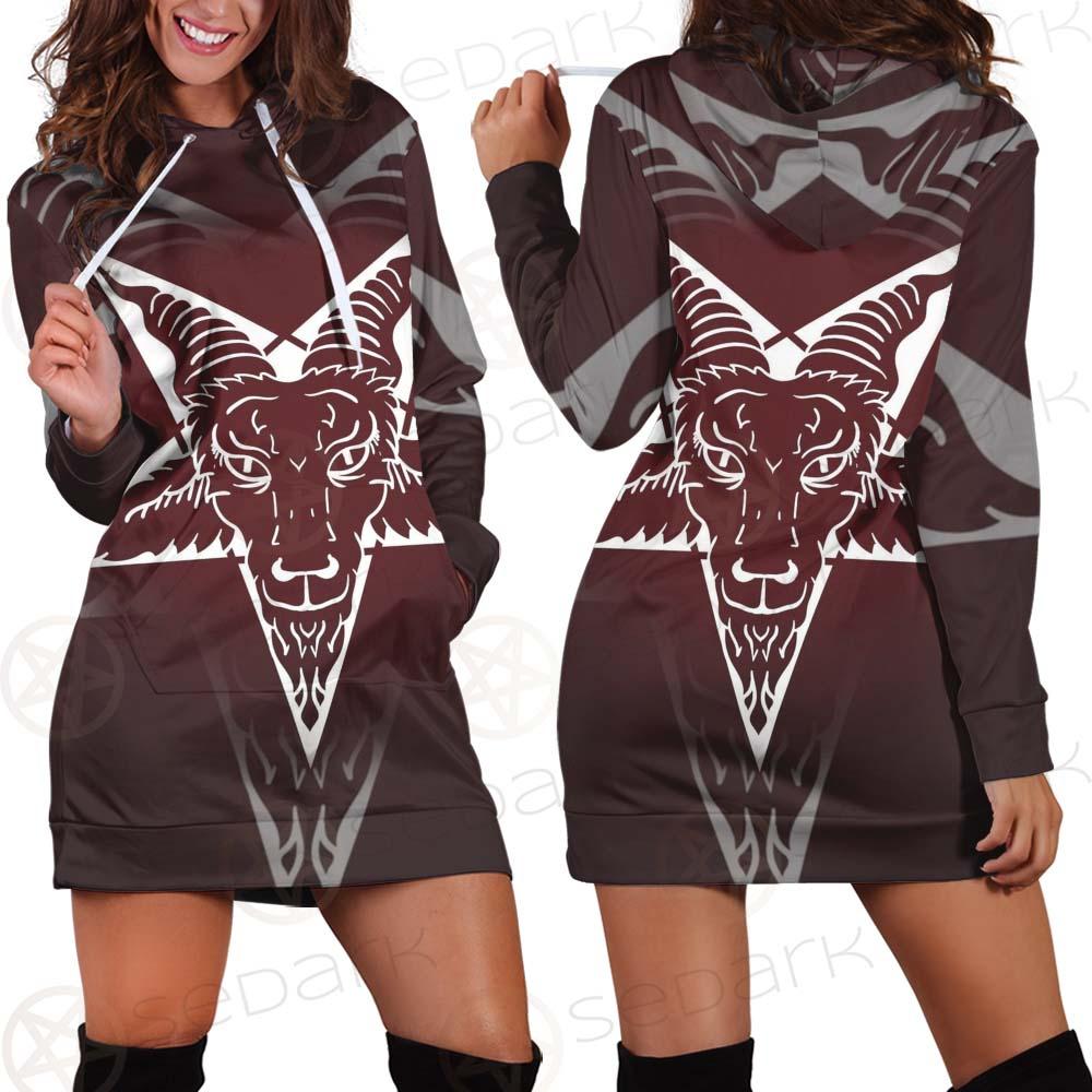 Goat Head On Pentagram SDN-1078 Hoodie Dress
