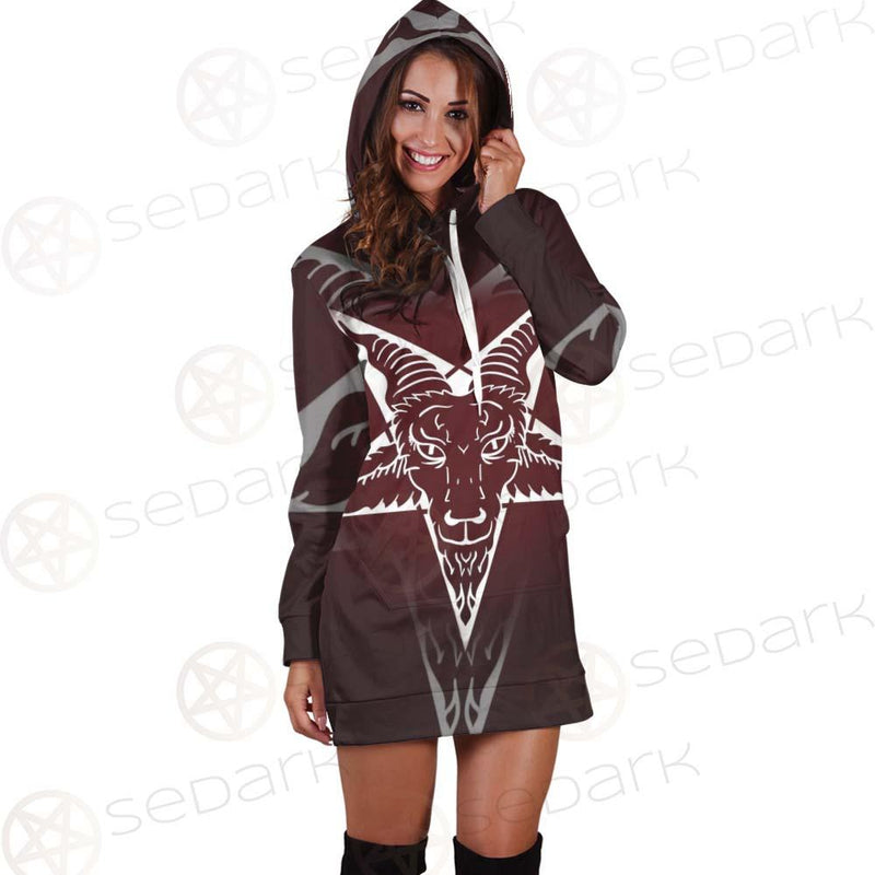 Goat Head On Pentagram SDN-1078 Hoodie Dress