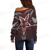 Goat Head On Pentagram SDN-1078 Off Shoulder Sweaters