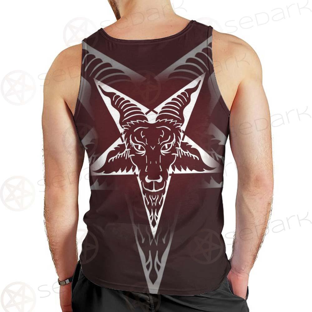 Goat Head On Pentagram SDN-1078 Men Tank-tops