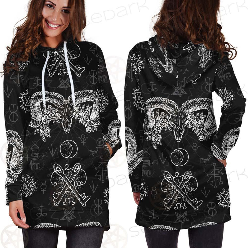 Devils Head With Horns SDN-1079 Hoodie Dress
