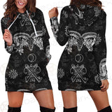 Devils Head With Horns SDN-1079 Hoodie Dress