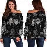 Devils Head With Horns SDN-1079 Off Shoulder Sweaters
