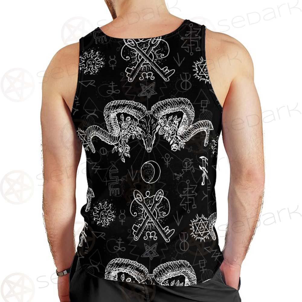 Devils Head With Horns SDN-1079 Men Tank-tops