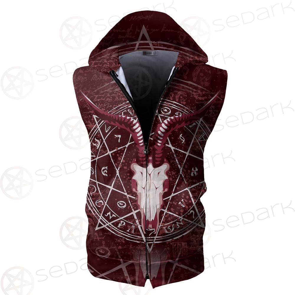 Pentagram With Magical Inscriptions SDN-1080 Zip Sleeveless Hoodie