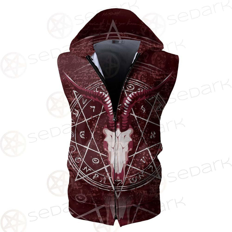 Pentagram With Magical Inscriptions SDN-1080 Zip Sleeveless Hoodie