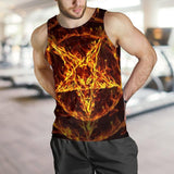 Satanic Fire Pentagram Men Tank-tops
