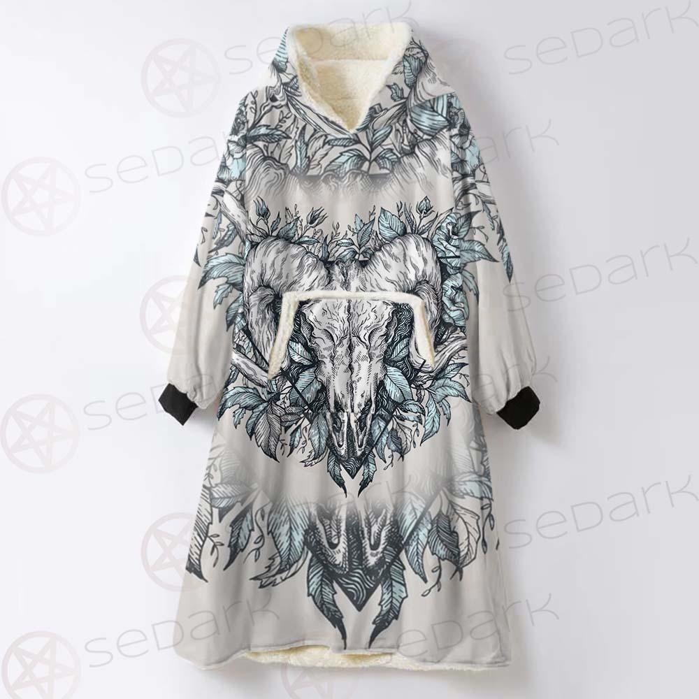 Binary Satanic Symbol SDN-1083 Oversized Sherpa Blanket Hoodie