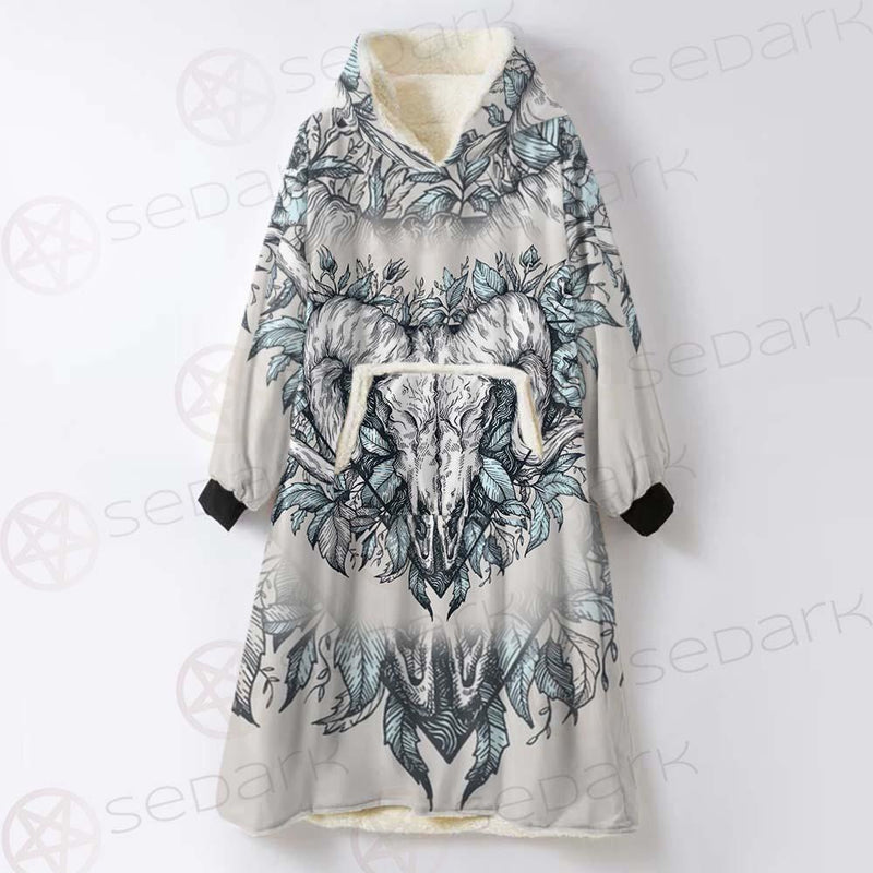 Binary Satanic Symbol SDN-1083 Oversized Sherpa Blanket Hoodie