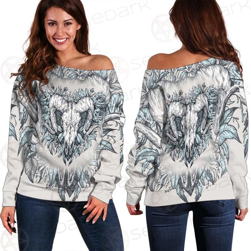 Binary Satanic Symbol SDN-1083 Off Shoulder Sweaters