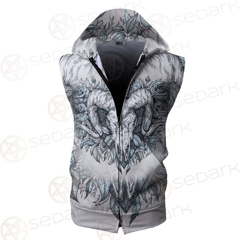 Binary Satanic Symbol SDN-1083 Zip Sleeveless Hoodie