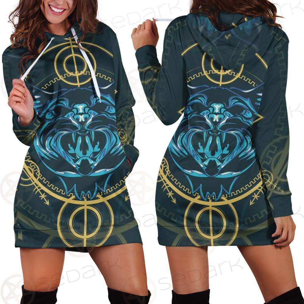 Modeling And Using Pop Art Coloring SDN-1084 Hoodie Dress