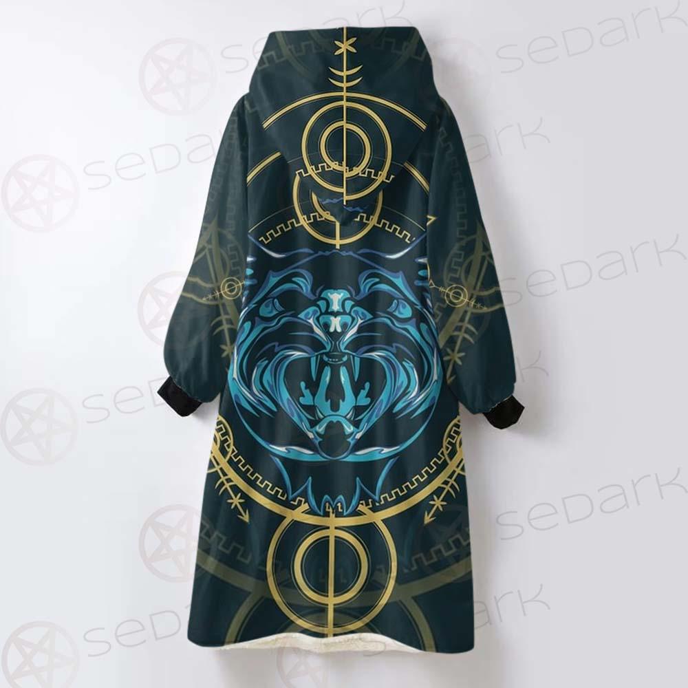 Modeling And Using Pop Art Coloring SDN-1084 Oversized Sherpa Blanket Hoodie