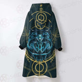 Modeling And Using Pop Art Coloring SDN-1084 Oversized Sherpa Blanket Hoodie