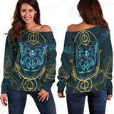 Modeling And Using Pop Art Coloring SDN-1084 Off Shoulder Sweaters