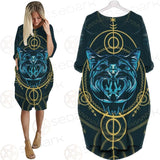 Modeling And Using Pop Art Coloring SDN-1084 Batwing Pocket Dress