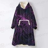 Vector Composition With Mystical Cat Skeleton SDN-1085 Oversized Sherpa Blanket Hoodie